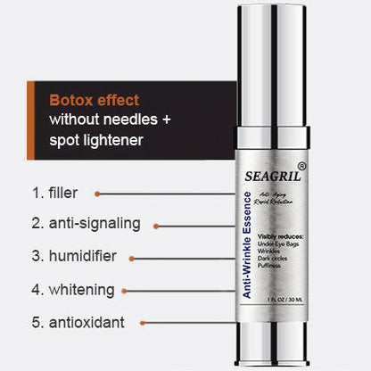 🔥 Full refund for no results after use🔥 2024, Exclusive American premium SEAGRILCOMPLEX technology and well-designed 1-minute wrinkle serum (✅ 1-minute permanent wrinkle reduction ✅ ).