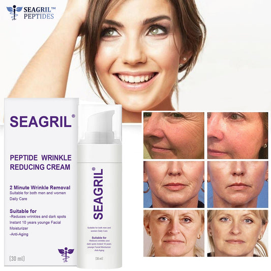 SEAGRIL-PEPTIDE  Wrinkle Reducing Cream contains 12 different peptides (eliminates wrinkles in 1 minute)