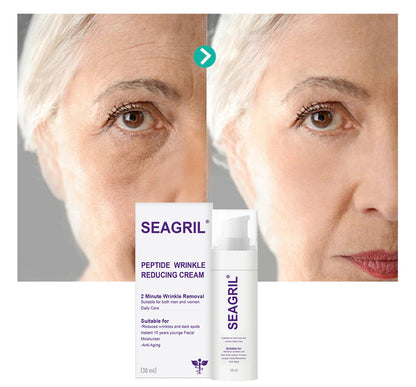 SEAGRIL-PEPTIDE  Wrinkle Reducing Cream contains 12 different peptides (eliminates wrinkles in 1 minute)